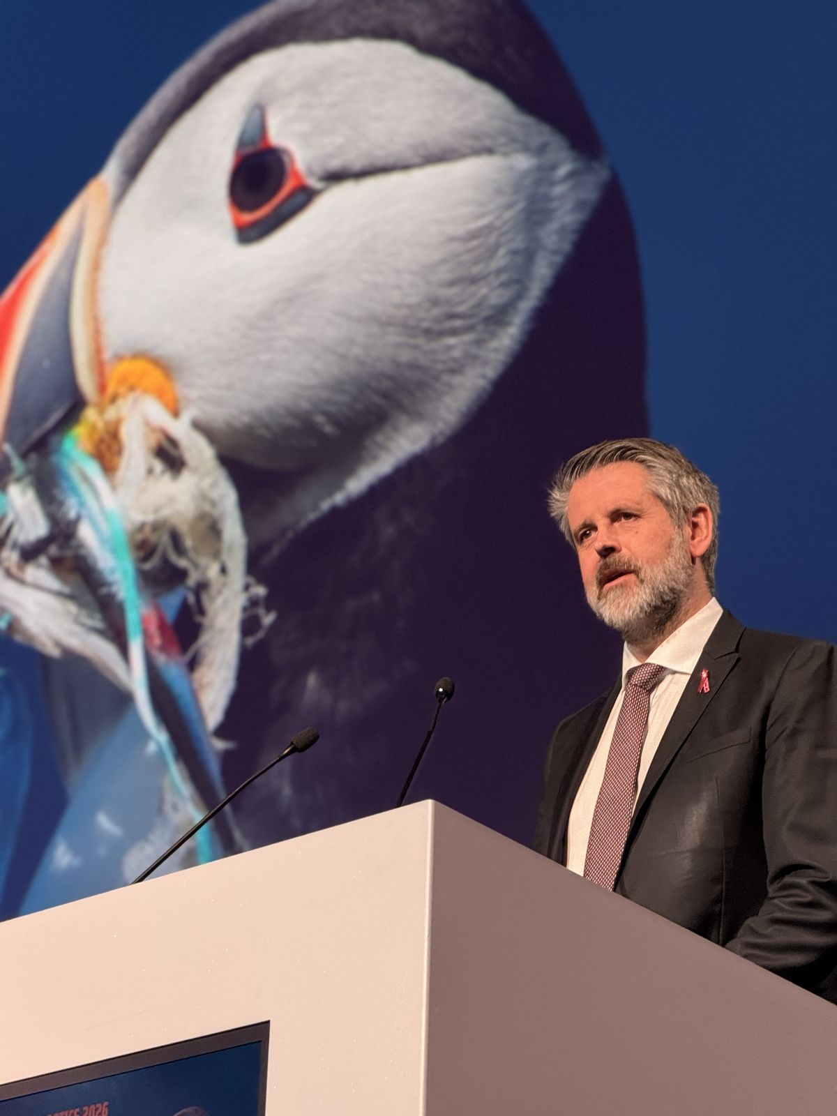 Martin Eyjólfsson giving the closing remarks at Atlantic Plastics 2026
